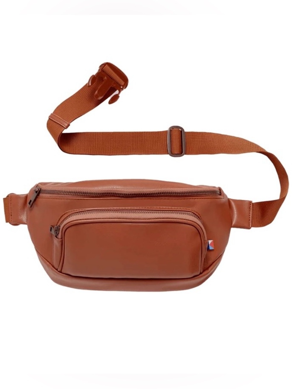 Kibou Brown Vegan Leather Fanny Pack Bag Diaper With Pad Purse